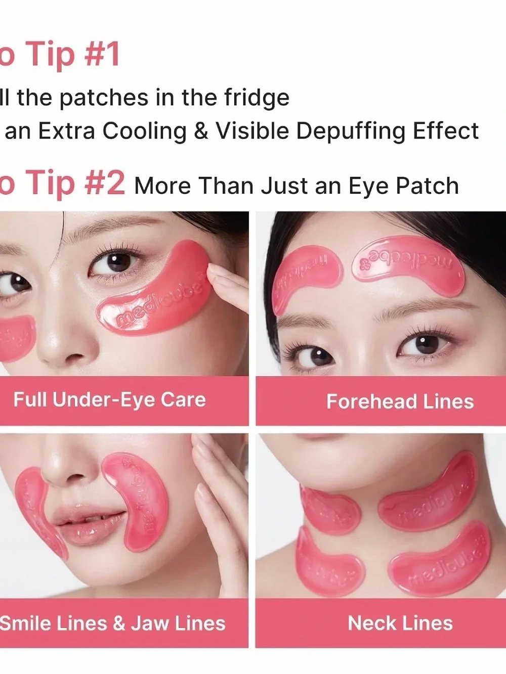 Medicube Jelly Eye Mask PDRN Pink Collagen Hydrogel Eye Patches - 5 Packs